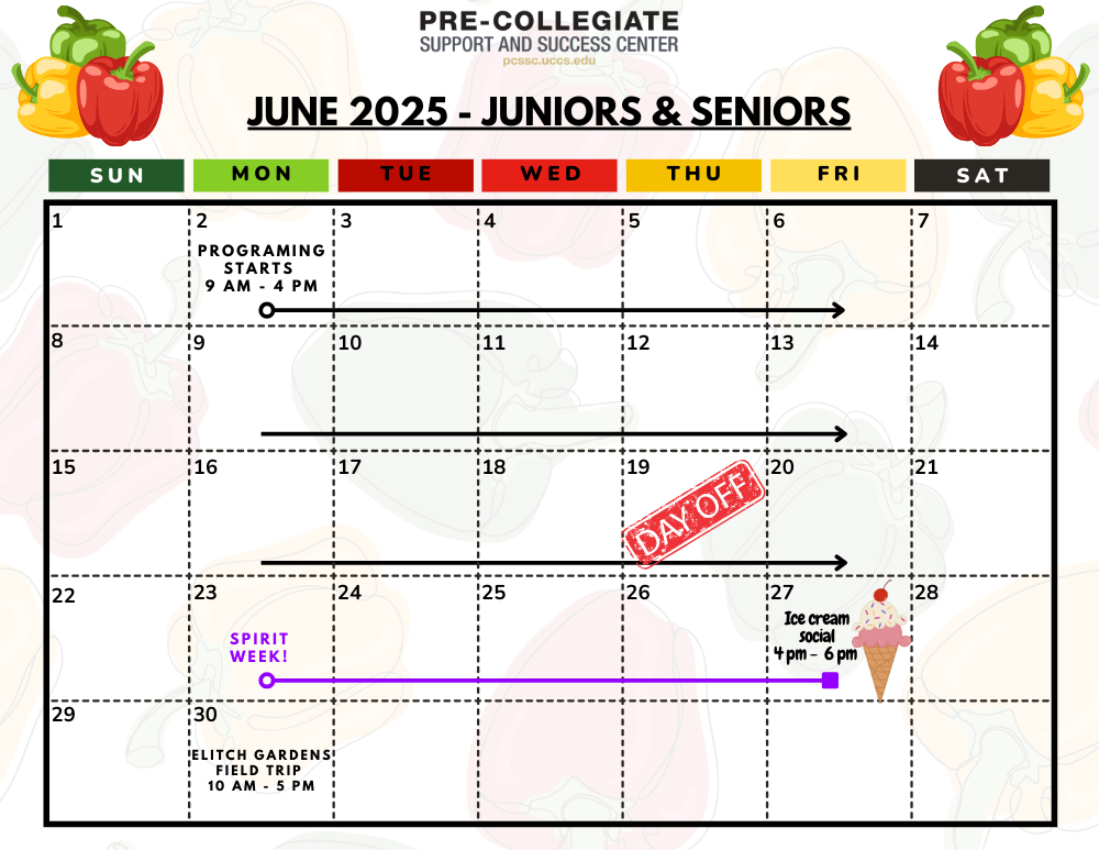 Juniors & Seniors SAI Calendar