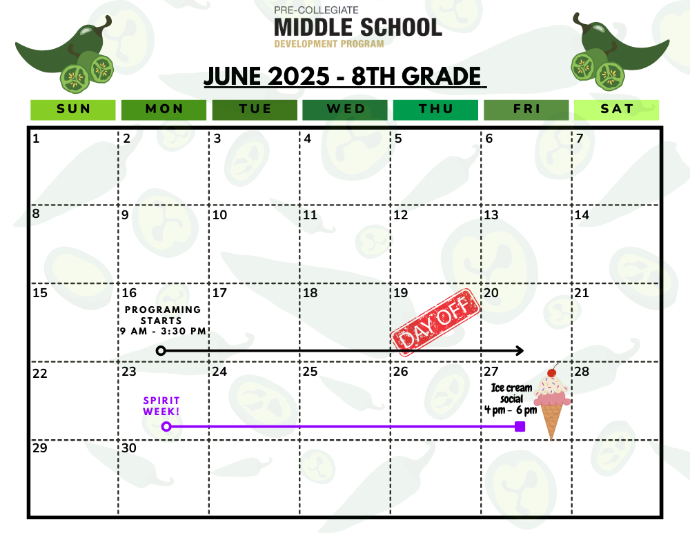 8th Grade Calendar