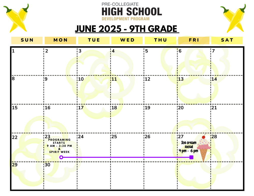 9th Grade Calendar